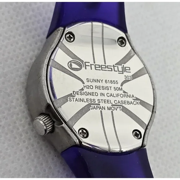Women's Freestyle Sunny Purple Plastic Bangle Watch 61855 14 - Picture 7 of 7